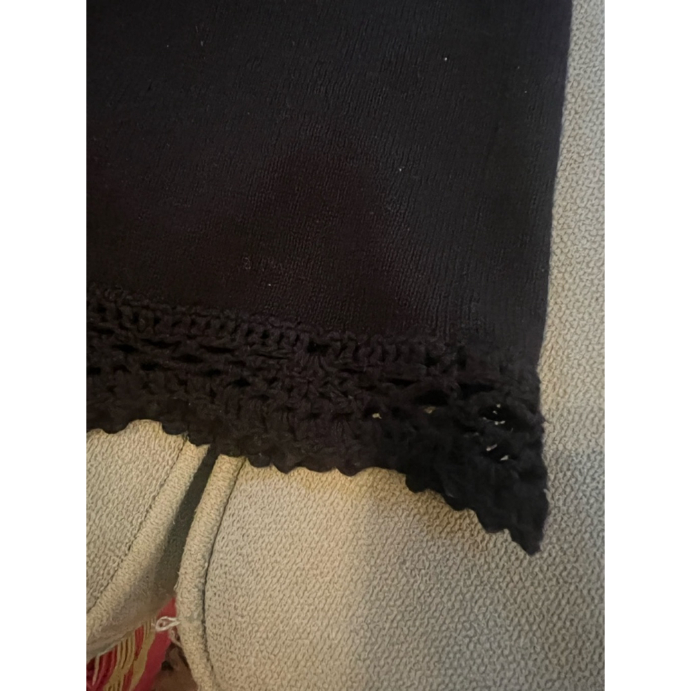 100% Cotton! Women's Dakini Black Crochet Knit Midi Dress M - Picture 3 of 6